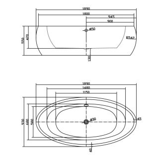 Акриловая ванна Swedbe Vita 8810 189x93см белый